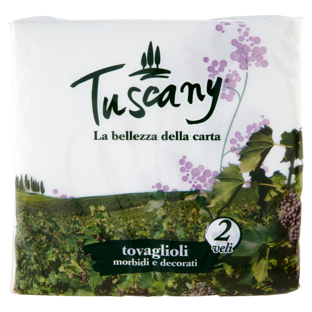 Tuscany tovaglioli morbidi e decorati 2 veli 40 pz